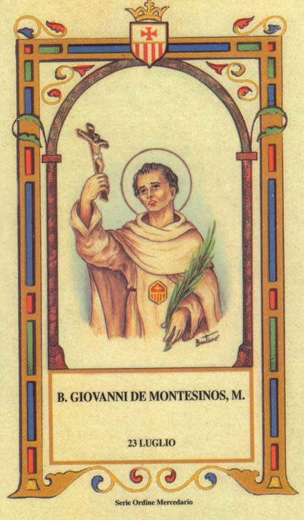 Beato Giovanni de Montesinos - Martire mercedario